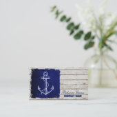 Strandschicker Holz nautischer Marinebanker Visitenkarte (Stehend Vorderseite)