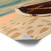 Strandschiff bei Sonnenuntergang Poster (Ecke)