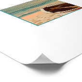 Strandschiff bei Sonnenuntergang Poster (Ecke)