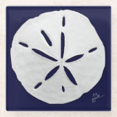 Strandschiff Weißsand Dollars Küste Glasküste Glasuntersetzer (Vorderseite)