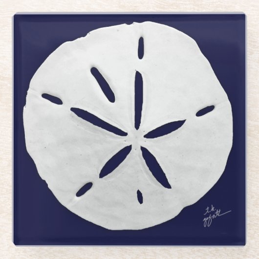 Strandschiff Weißsand Dollars Küste Glasküste Glasuntersetzer (Vorderseite)