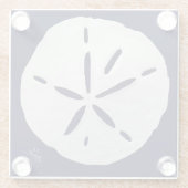 Strandschiff Weißsand Dollars Küste Glasküste Glasuntersetzer (Rückseite)