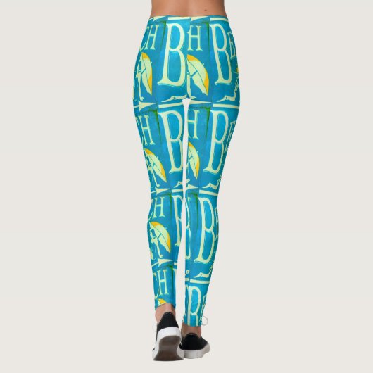 Strandschild blau leggings (Rückseite)