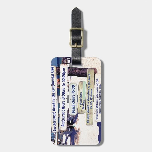 Strandschild Gepäckanhänger (Vorderseite vertikal)