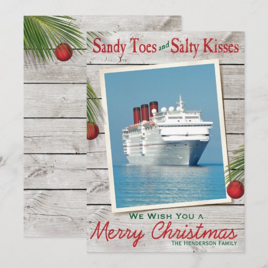 Strandschild Weihnachtskarte Feiertagskarte (Vorne/Hinten)