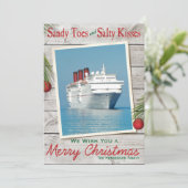 Strandschild Weihnachtskarte Feiertagskarte (Stehend Vorderseite)