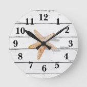 Strandschildkröte Rustikale Dekoration Runde Wanduhr (Vorderseite)