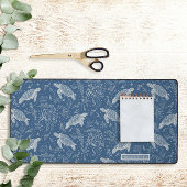 Strandschildkröten Küstenkorallen Linie Art Navy B Schreibtischunterlage