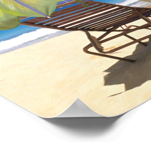 Strandschirm, Abaco, Bahamas Poster (Ecke)