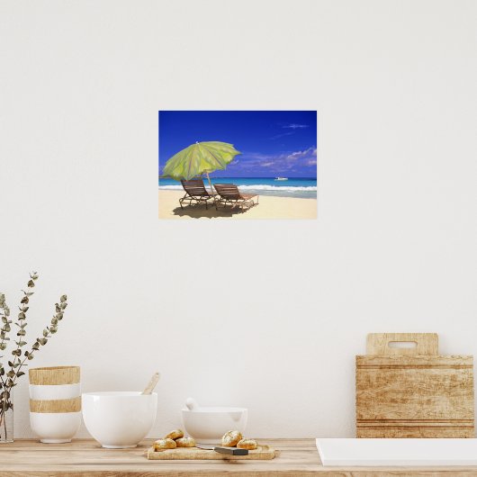 Strandschirm, Abaco, Bahamas Poster (Küche)