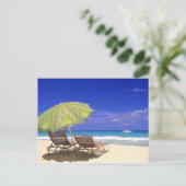 Strandschirm, Abaco, Bahamas Postkarte (Stehend Vorderseite)