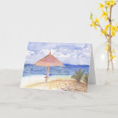Strandschirm-Gruß-Karten Karte (Gelbe Blume)