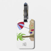 Strandschirm im Sand Gepäckanhänger (Rückseite vertikal)