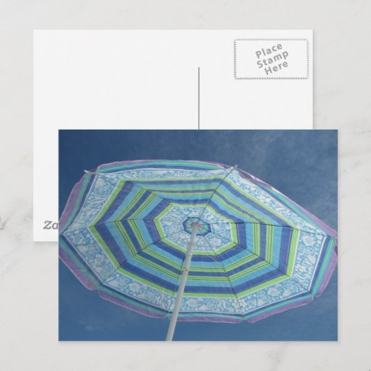 Strandschirm Postkarte (Vorne/Hinten)