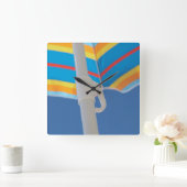 Strandschirm Quadratische Wanduhr (Zuhause)