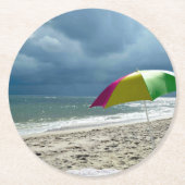 Strandschirm Runder Pappuntersetzer (Vorderseite)
