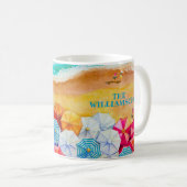 Strandschirme im Sand Kaffeetasse (VorderseiteRechts)