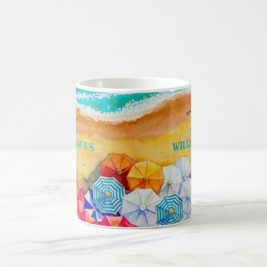 Strandschirme im Sand Kaffeetasse (Mittel)