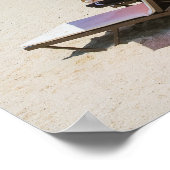 Strandschirme, Strandstühle, tropischer Strand Poster (Ecke)
