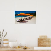 Strandschirme, Strandstühle, tropischer Strand Poster (Küche)