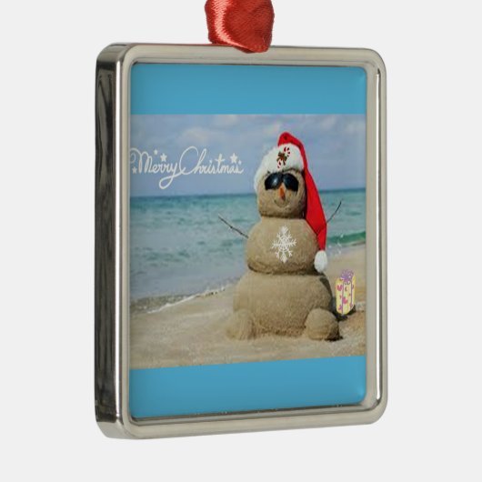 **STRANDSCHNEE MIT GREETING** CHRISTMAS ORNAMENT (Rechts)