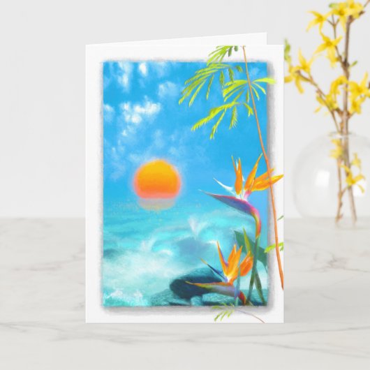 STRANDSCHUHE Vögel des Paradieses Karte (Gelbe Blume)