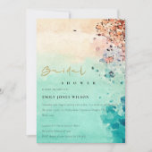 STRANDSCHUHE WASSERFARBE BRAUTPARTY EINLADEN DANKESKARTE (Vorderseite)