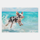 Strandschweinchen Geschenkpapier Set (Vorderseite)