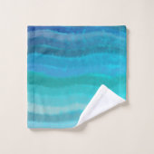 Strandschwimmbecken an der Küste auf Türkis Badhandtuch Set (Waschlappen)