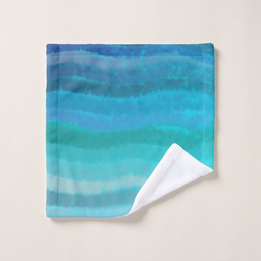Strandschwimmbecken an der Küste auf Türkis Badhandtuch Set (Waschlappen)
