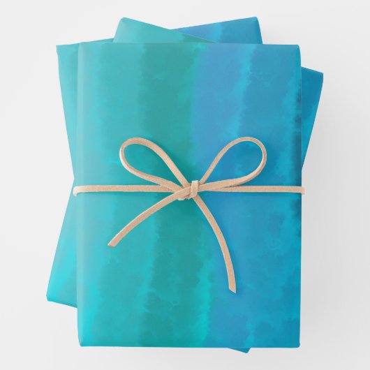 Strandschwimmbecken an der Küste auf Türkis Geschenkpapier Set (Beispiel)