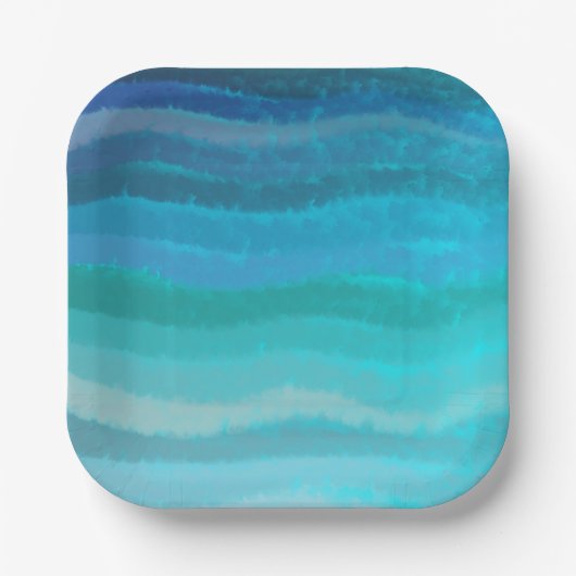 Strandschwimmbecken an der Küste auf Türkis Pappteller (Vorderseite)