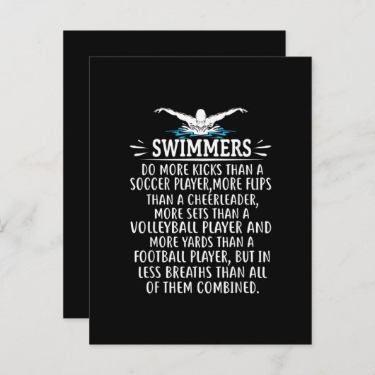 Strandschwimmer Schwimmen Geschenke für Männer Fra Einladung (Vorne/Hinten)