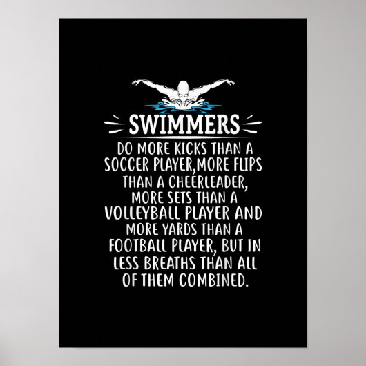 Strandschwimmer Schwimmen Geschenke für Männer Fra Poster (Vorne)