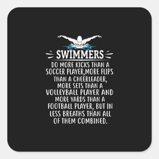 Strandschwimmer Schwimmen Geschenke für Männer Fra Quadratischer Aufkleber (Vorderseite)