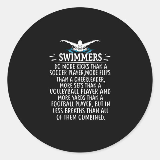 Strandschwimmer Schwimmen Geschenke für Männer Fra Runder Aufkleber (Vorderseite)