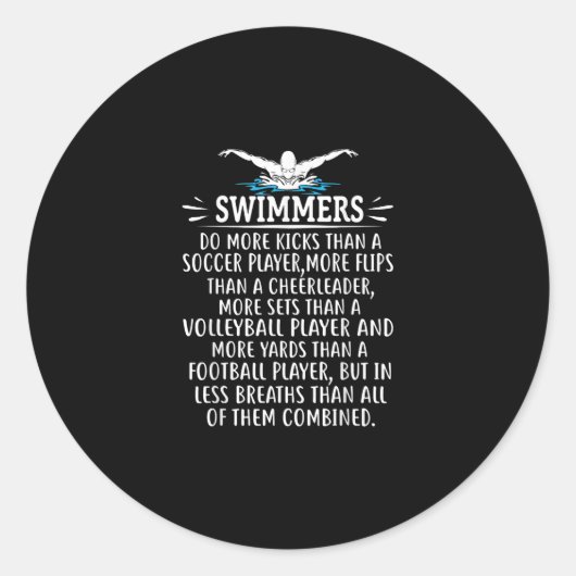 Strandschwimmer Schwimmen Geschenke für Männer Fra Runder Aufkleber (Vorderseite)