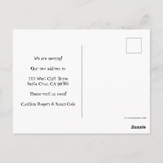 Strandseagulls: Änderung der Ankündigungsadresse Postkarte (Rückseite)