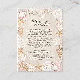 Strandseashells - Details zur Hochzeit am Meer Begleitkarte