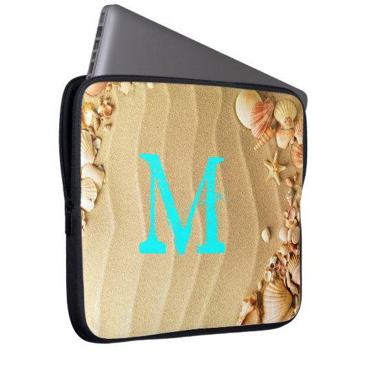 Strandseashells-Hawaii-Monogramm 15" Laptop-Kasten Laptopschutzhülle (Vorne Rechts)