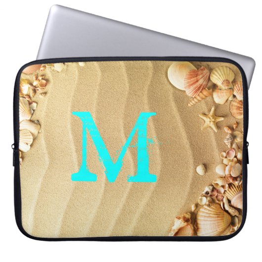 Strandseashells-Hawaii-Monogramm 15" Laptop-Kasten Laptopschutzhülle (Vorderseite)