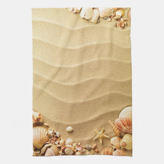 Strandseashells-Hawaii-Sand-Küchen-Geschirrtuch Geschirrtuch (Vertikal)