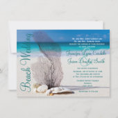 Strandseashells-Hochzeit in Einladung (Vorderseite)