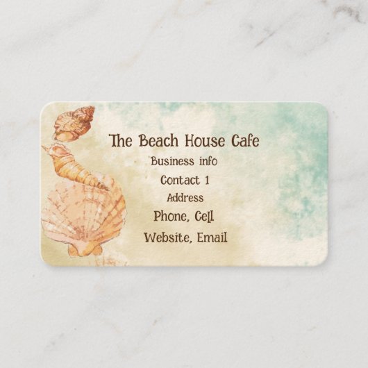 Strandsee Aquarell Meer Sand Visitenkarte (Vorderseite)