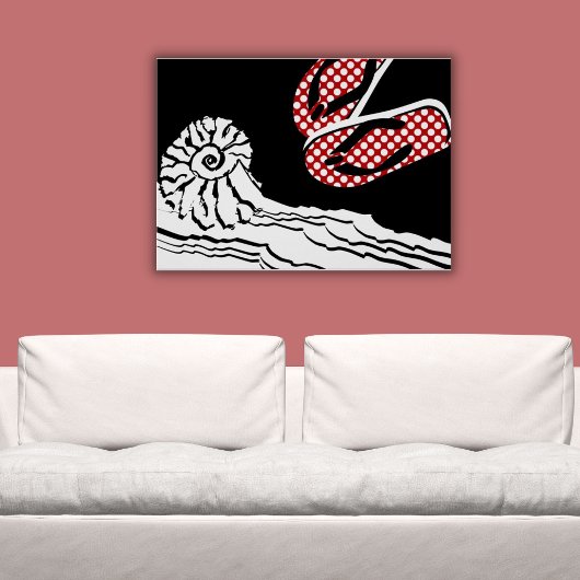 Strandsee & Polka Dot Flip Flops Badezimmer Poster