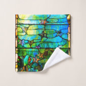 Strandseegewässer aus Glastiffen Badhandtuch Set (Waschlappen)