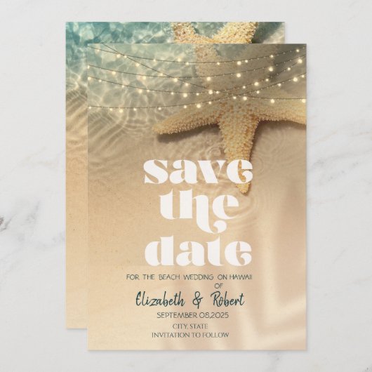 Strandseesterne - Leuchten Save the Date (Vorne/Hinten)