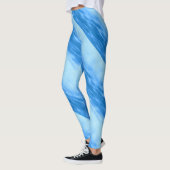 Strandseewellenkräuselungs-Musterblau Leggings (Links)