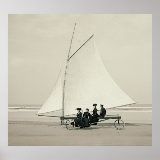 Strandsegeln in Ormond Florida 1900 Poster (Vorne)