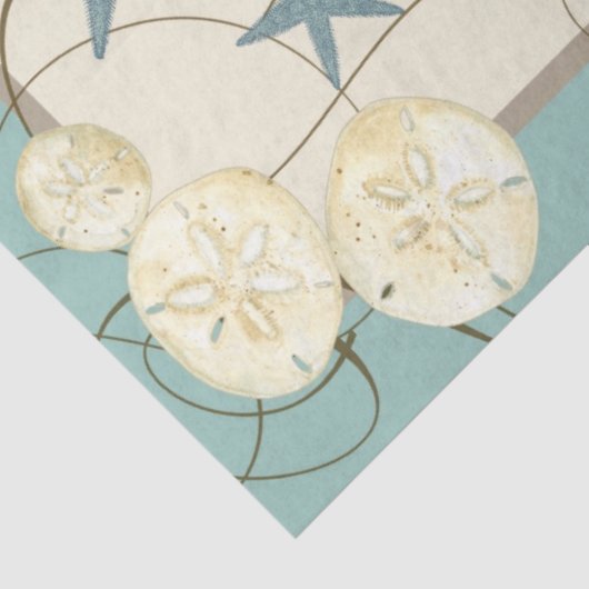 Strandseite Starfish Sand Dollar Muschel Enttäusch Seidenpapier (Ausschnitt)